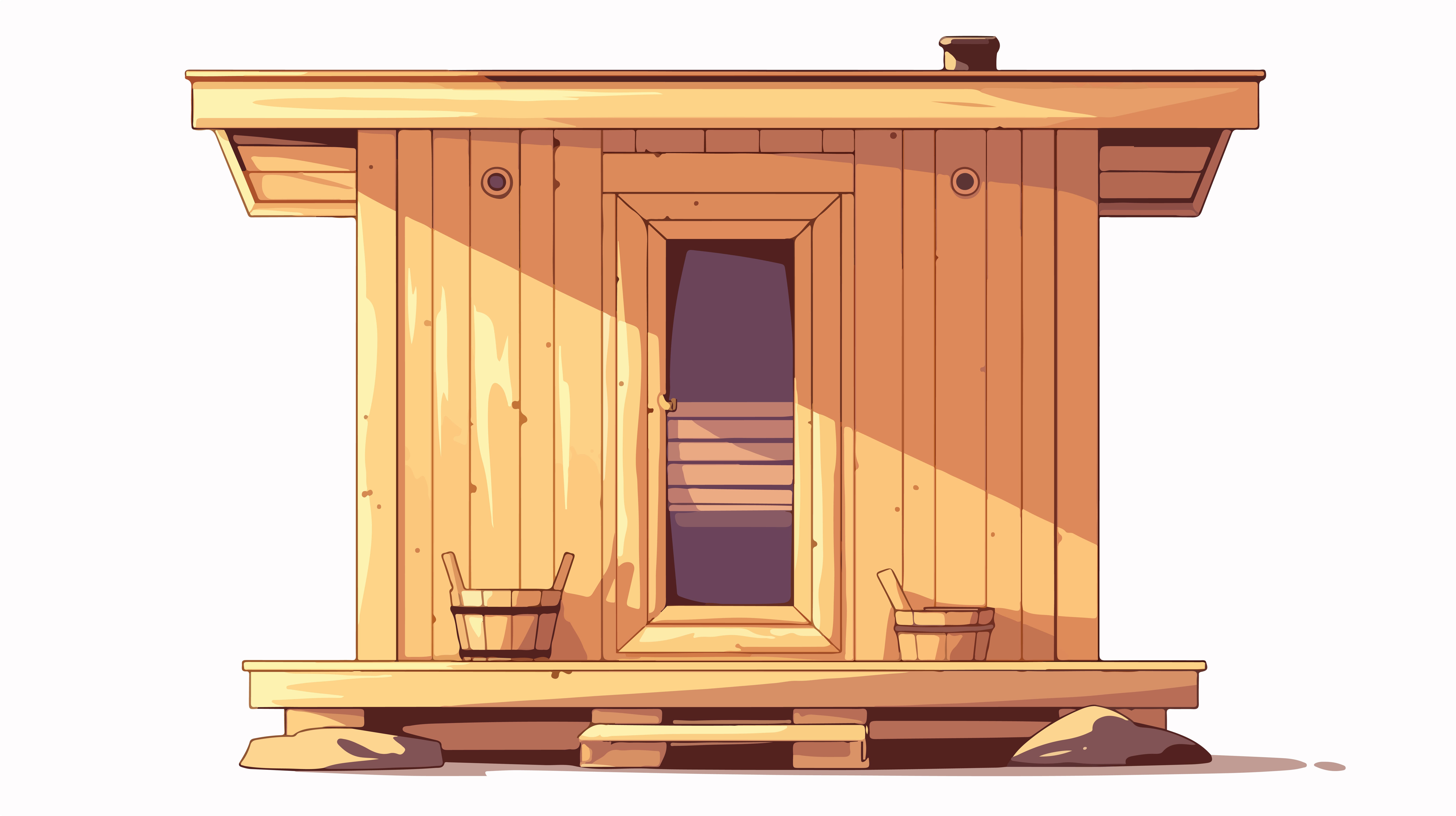 A finished DIY compost toilet installed in a small off-grid cabin bathroom