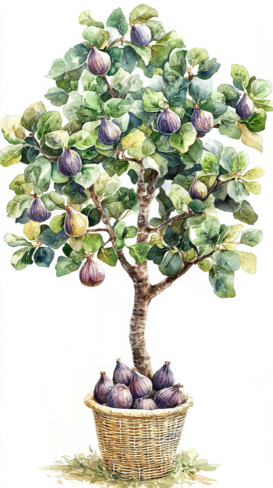 A UK garden fig tree showing signs of leaf drop and poor growth in cool conditions